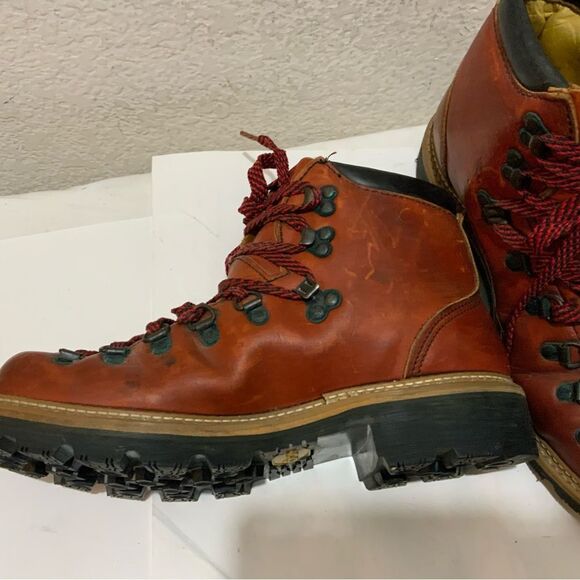 Vibram Boots Womens 6.5 Hiking Climbing Combat Boot Ankle Brown Leather - Picture 10 of 16